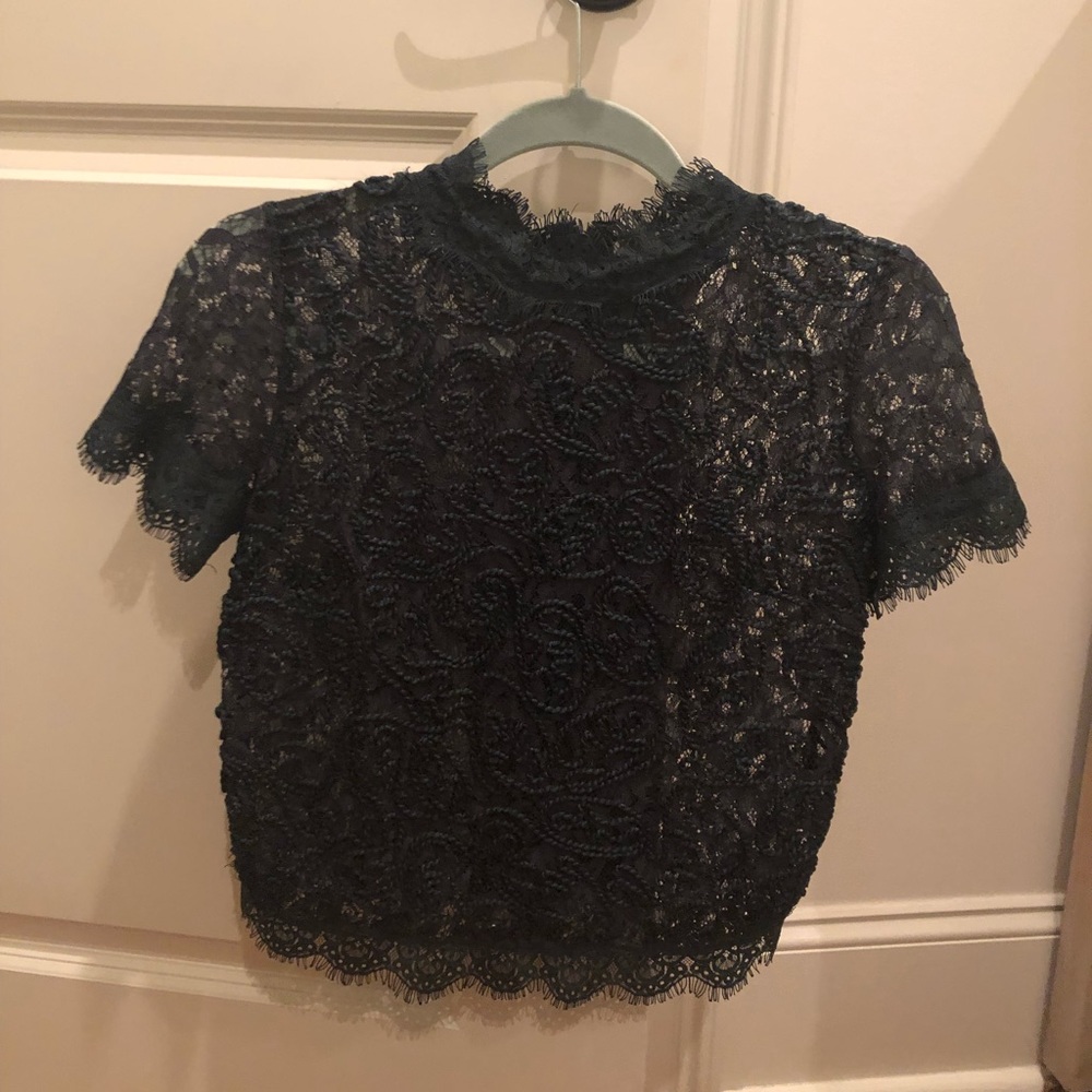 Zara green lace top